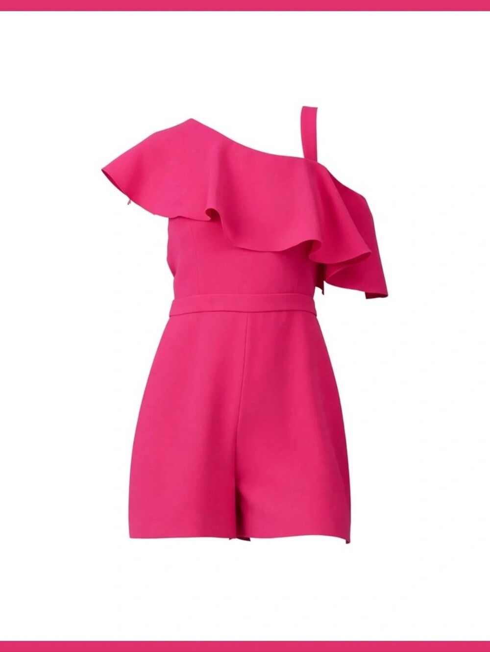 NWOT Rachel Zoe Pink One Shoulder Ruffle Romper Size 12